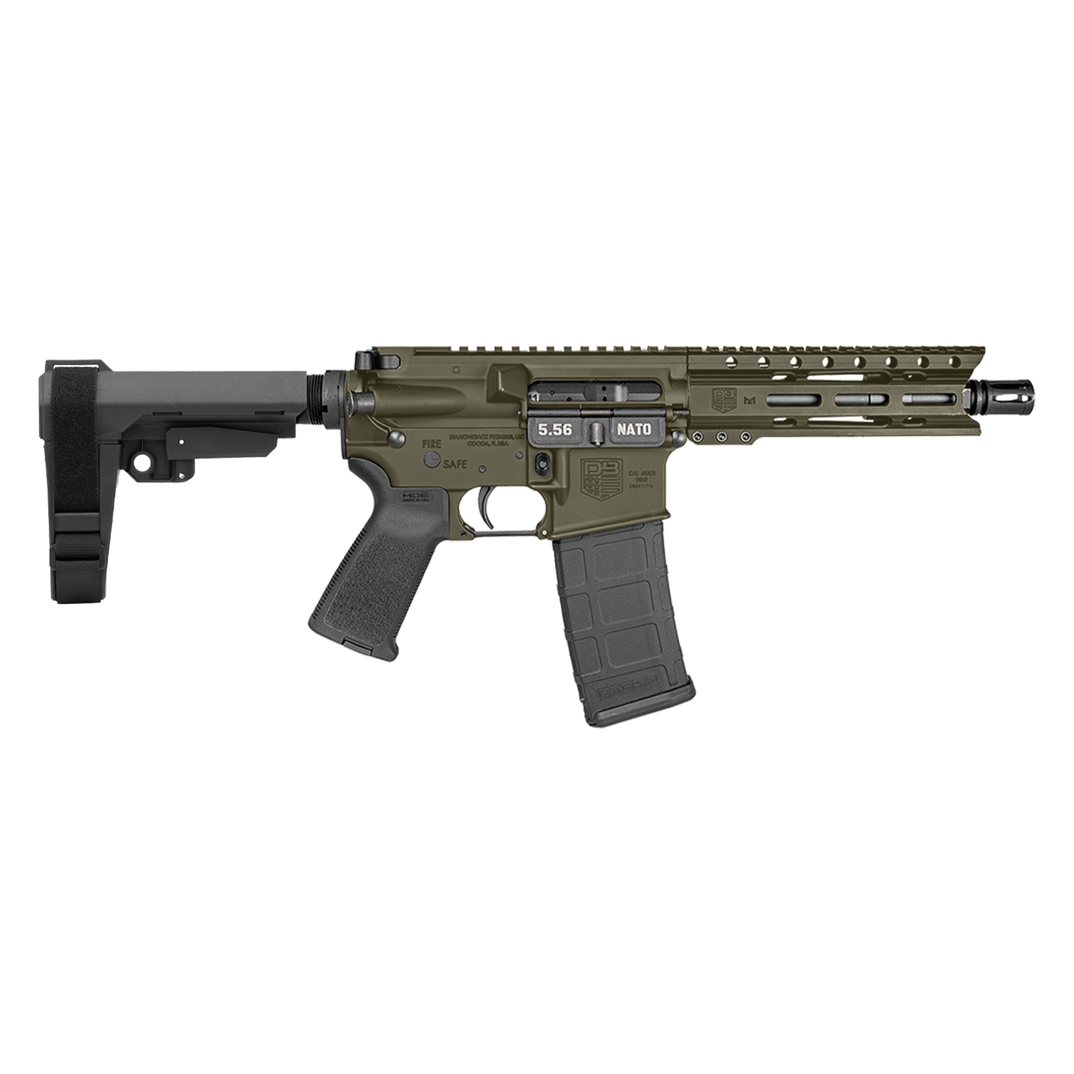 Diamondback DB15 5.56 NATO 7in OD Green Diamondback DB15 5.56 NATO 7in OD Green - AR Pistols - Tactical Arms Depot